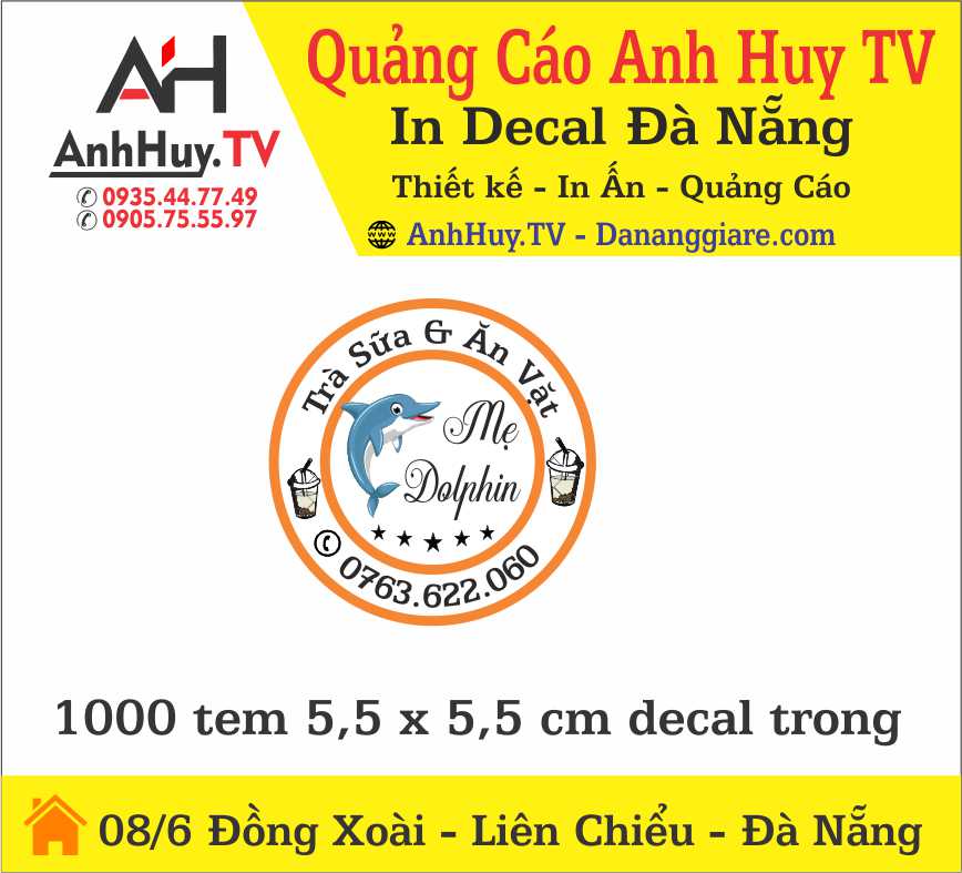 In Nhãn Decal Tại Đà Nẵng Tem Nhãn Logo Dán Ly Trà Sữa, Hộp, Chai 