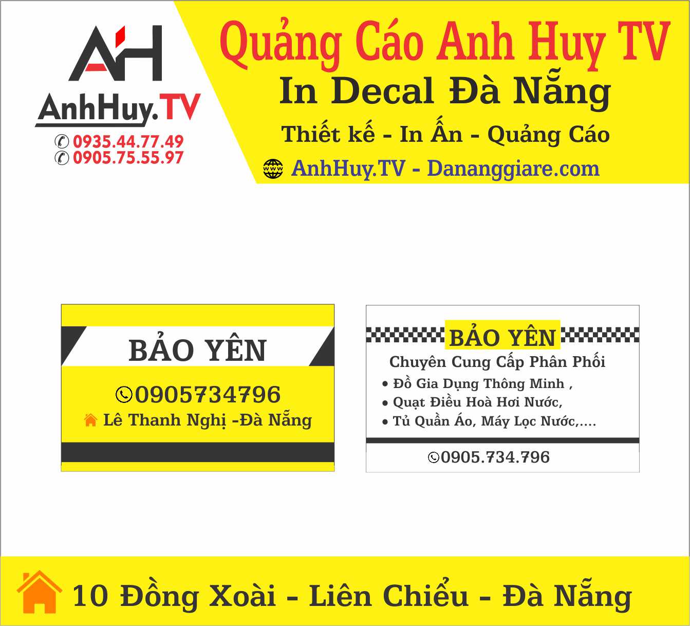 In Name Card Visit Danh Thiếp Mẫu AH01 0705444489 anhhuytv