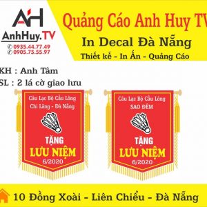 Làm Cờ Lưu Niệm Câu Lạc Bộ Cầu Lông Đà Nẵng Giá Rẻ Anh Huy TV