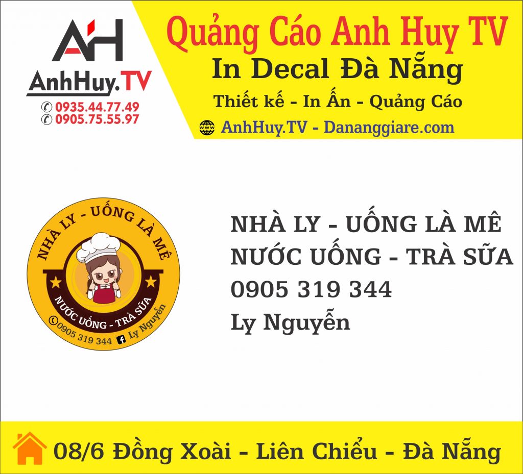 In Decal Tem Nhãn Đà Nẵng Logo Nhà Ly Uống Là Mê