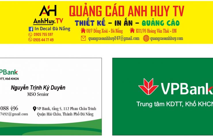 In name card visit danh thiếp ngân hàng VP Bank Đà Nẵng