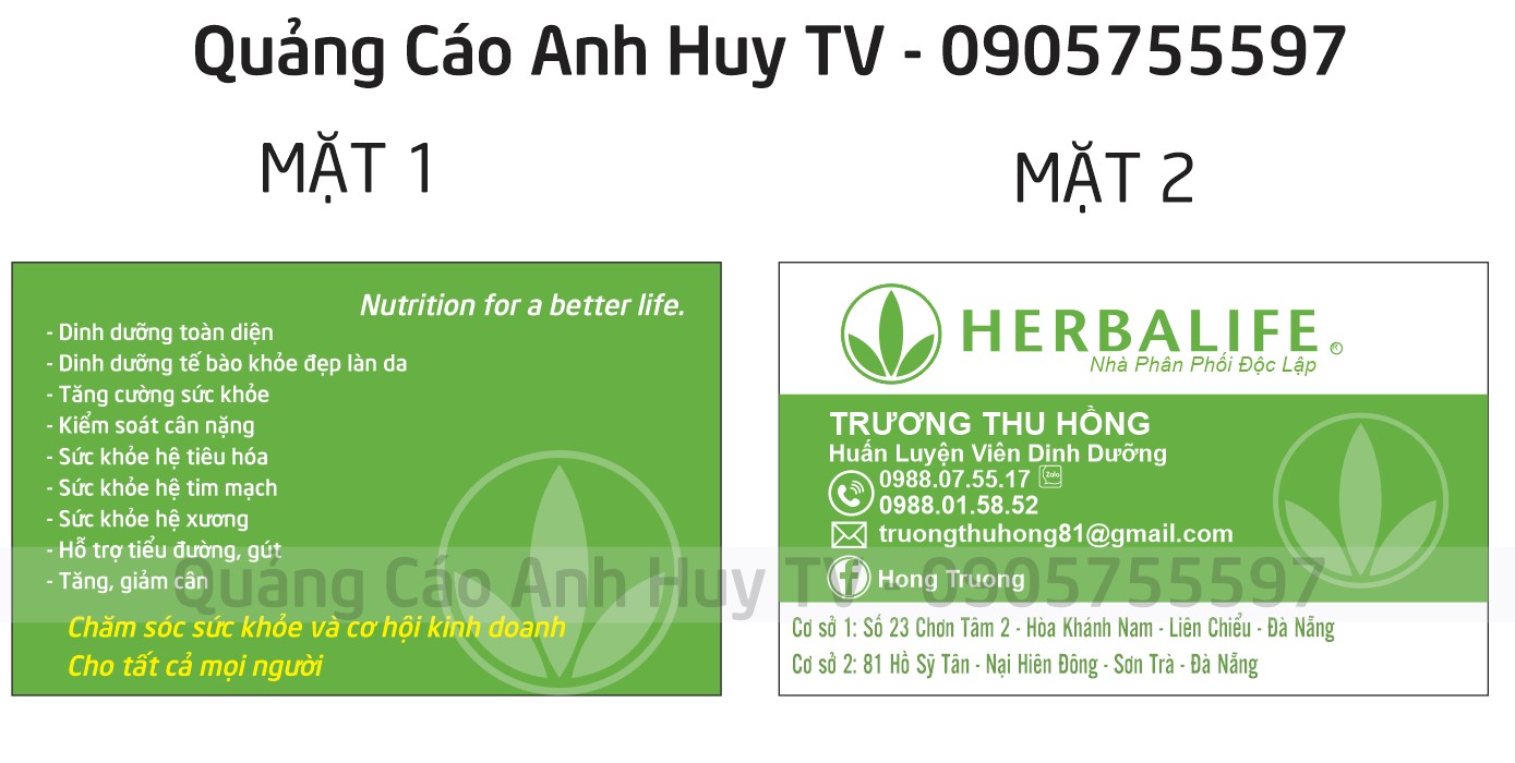 In name card visit danh thiếp giá rẻ mẫu Herbalife tại Đà Nẵng