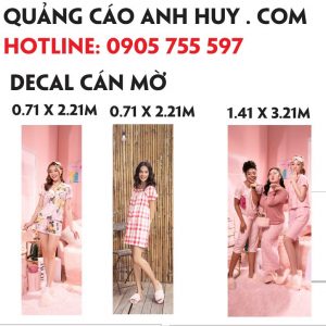 In decal khổ lớn dán kính trang trí shop store thời trang quần áo tại Đà Nẵng giá rẻ Hotline : 0935447749 Xuân Diễm