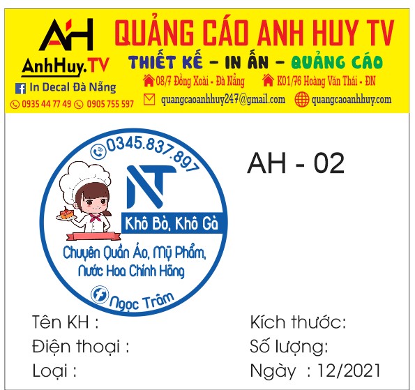 thiết kế logo tem nhãn dán ăn văt tại Liên Chiểu 0935447749