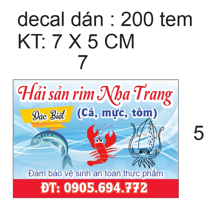 địa chỉ in logo tem nhãn dán hải sản thực phẩm đà nẵng 0935447749