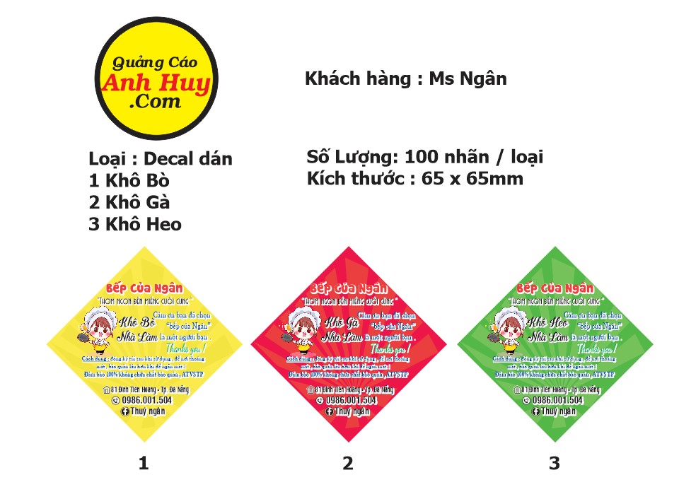 in decal tem nhãn dán khô gà heo bò nhà làm tại Đà Nẵng 0935447749 