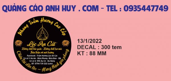 In tem nhãn dán nhang trầm hương cao cấp tại Đà Nẵng