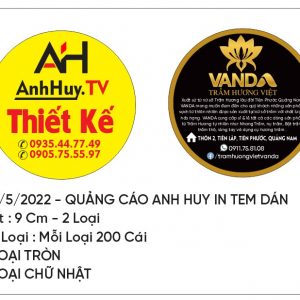 In tem nhãn dán hộp trầm hương tại Đà Nẵng giá rẻ Tel 0905755597