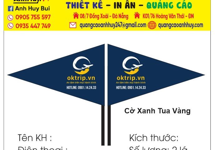 Làm cờ tour du lịch cho hướng dẫn viên tại Đà Nẵng 0935447749