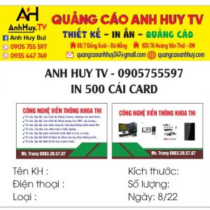In name card visit danh thiếp tại Đà Nẵng mẫu công nghệ viễn thông tin học