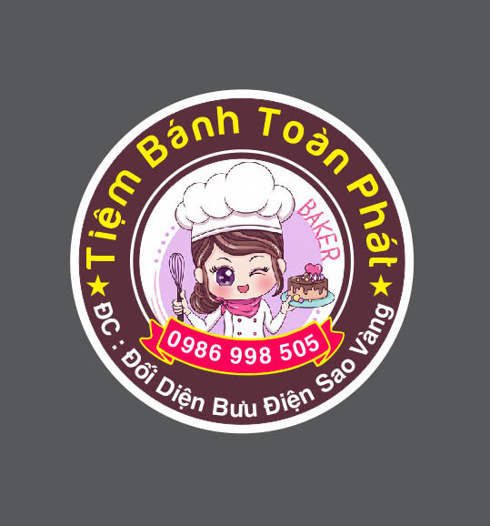 tem bánh sinh nhật in logo sticker dán sản phẩm 247 tel 0935447749 Xuân Diễm