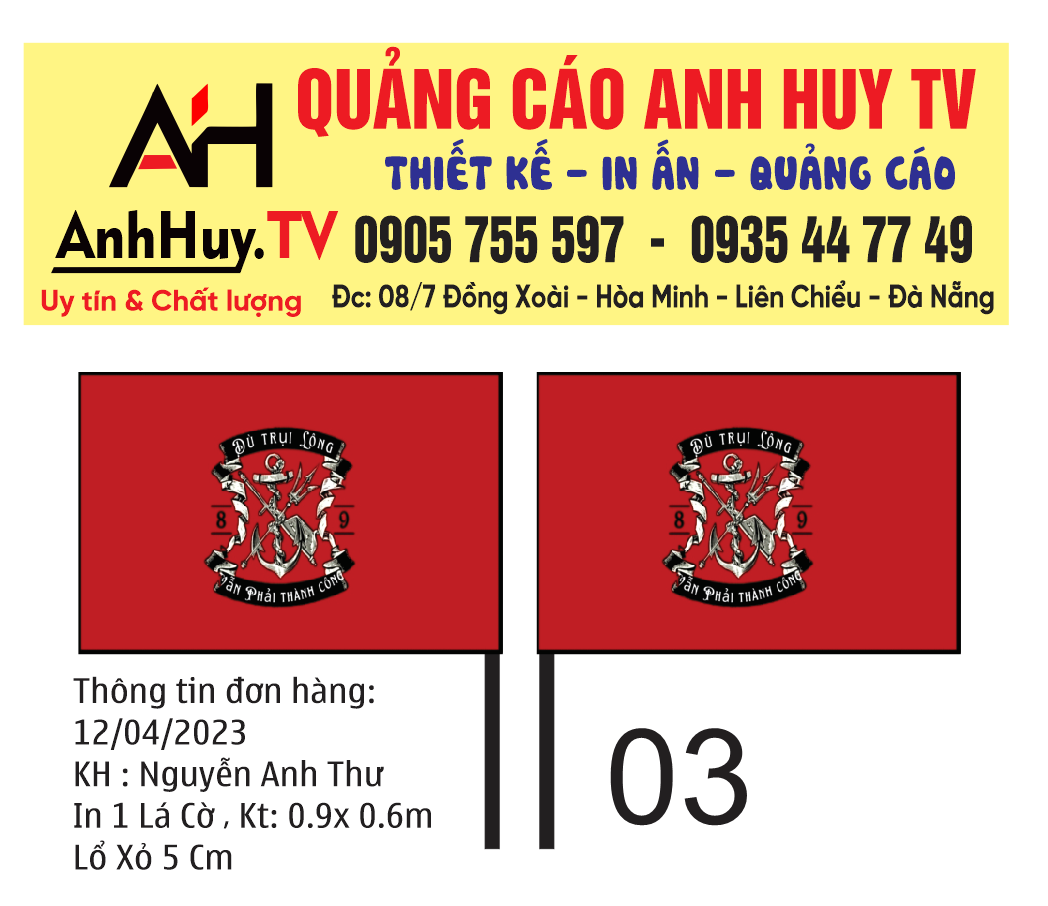 03 - Mẫu cờ lớp học sinh sinh viên tại Đà Nẵng In Anh Huy