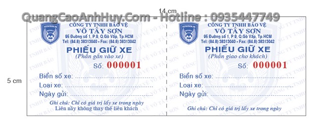 In vé giữ xe tại Đà Nẵng giá rẻ lấy nhanh 247
