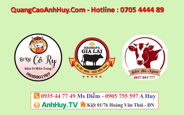 Mẫu tem nhãn logo khô bò nhà làm tại Đà Nẵng