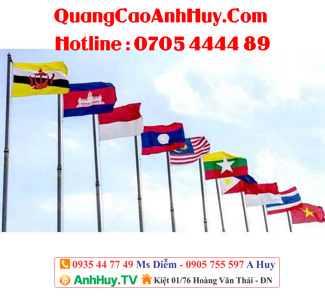 Cờ Các Nước Đông Nam Á (ASEAN) - Vải Phi, May In Đẹp tại Đà Nẵng 3